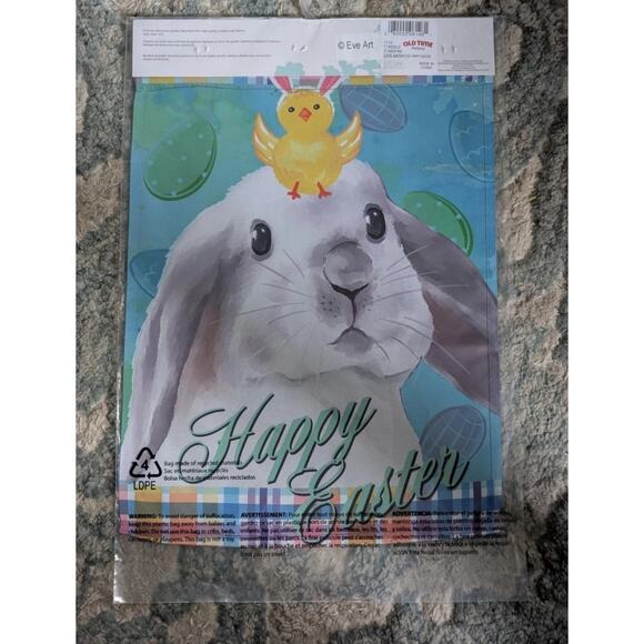 Meadow Creek Happy Easter Bunny Holiday Eggs Spring Garden Flag New! - Picture 1 of 4